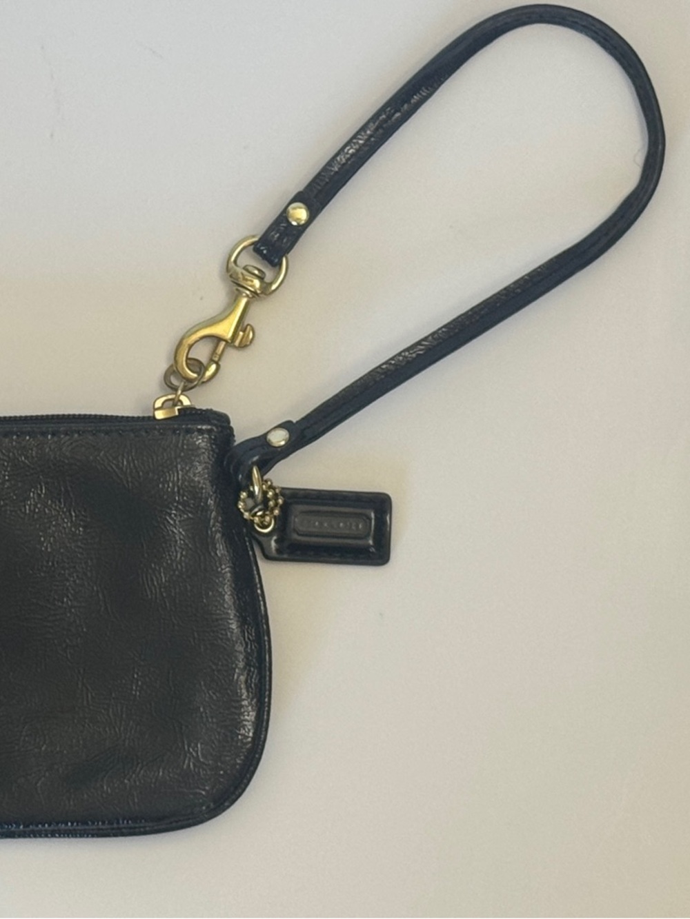 Coach Poppy Leather Wristlet Black 1941 Heritage Patch Corner Zip - Picture 6 of 10